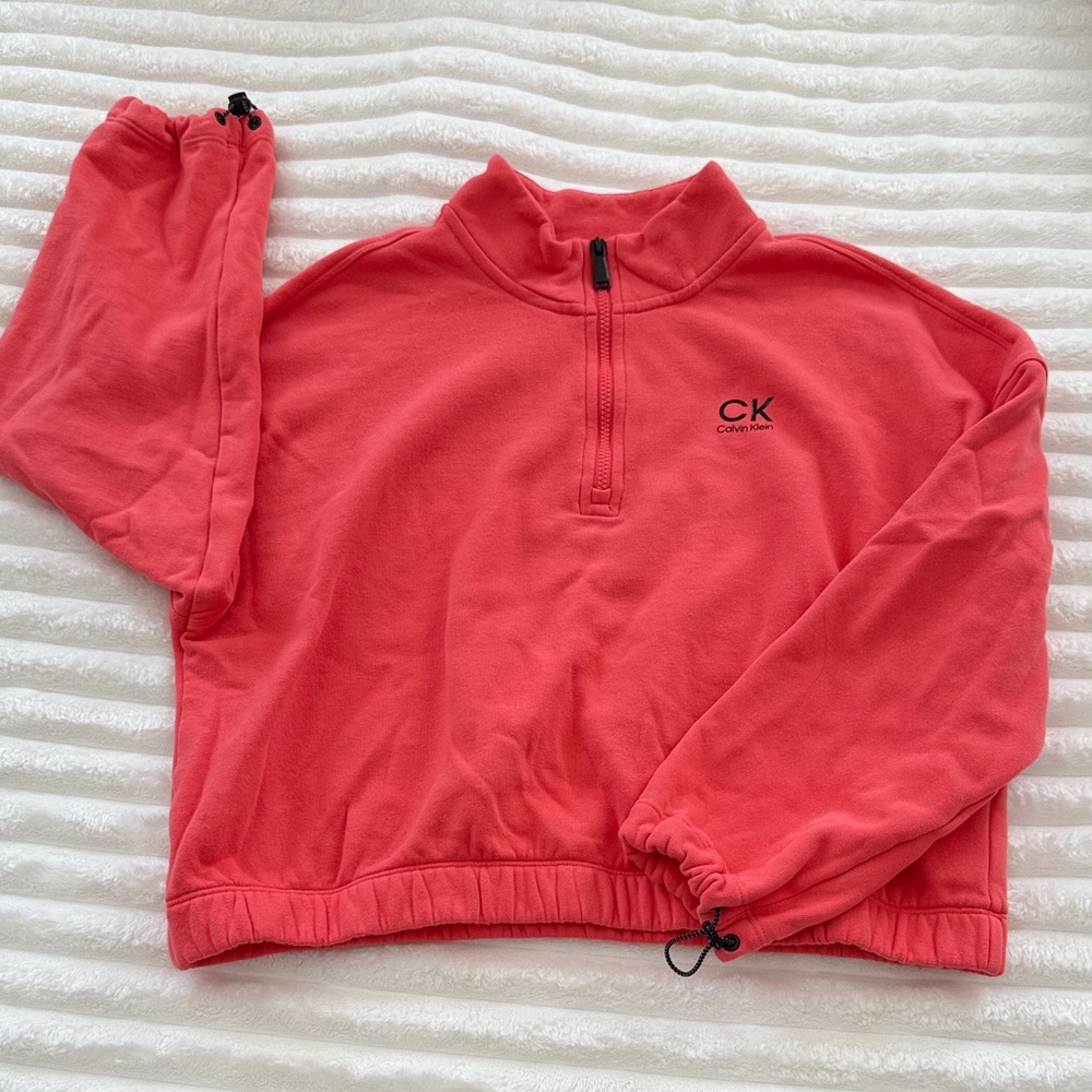 Calvin Klein Coral Quarter-Zip Sweater